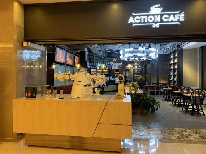 Mesin Pembuat Kopi Robot 60 Cups Shopping Mall Membuat Pembersihan Kopi Tuang Lebih Otomatis