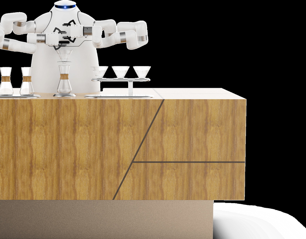 Lengan Robot Pembuat Mesin Kopi RJ45 Antarmuka HDMI Artisanal Cafe Latte Robot Di Olimpiade Musim Dingin