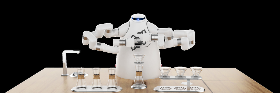 Lengan Robot Pembuat Mesin Kopi RJ45 Antarmuka HDMI Artisanal Cafe Latte Robot Di Olimpiade Musim Dingin