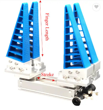 Dua 4 6 2 Jari Robot Gripper Untuk Bagian Kecil Fleksibel Adaptif 66 Sampai 100mm Panjang Stroke 12 Sampai 64mm