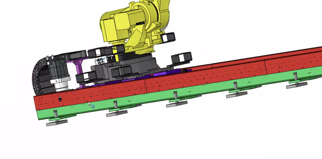 Kecepatan Jalan Kereta Api Robot Linear Efisien 1 - 3m/S Cocok untuk Pemasangan Hingga 3 Unit